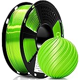 Geeetech Silk PLA Filament 1.75mm 3D Printer Filament Apple Green, Metal-Like Shiny Silk PLA Filament, 1kg (2.2lbs) 1 Spool, Dimensional Accuracy +/- 0.02 mm, Bright Green