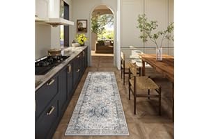 PALOHOM Machine Washable Kitchen Runner Rugs: 2'6"x8' Hallway Runner Rug Non Slip Low Pile Stain Resistant Soft Carpet Runners for Hallways Indoor Entryway Kitchen Laundry Room Beside Farmhouse