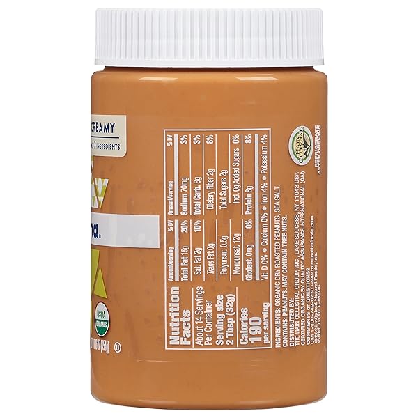 MARANATHA ORGANIC CREAMY PEANUT BUTTER, 16 OUNCE JAR