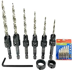 FTG USA Adjustable Wood Countersink Drill Bit Set 6