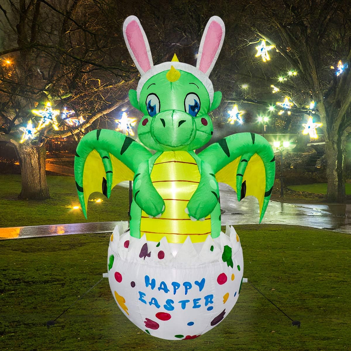 Meland Easter Inflatable Decorations 4.5FT - Inflatable Dinosaur in Eggs - Easter Blow up Décor with Light for Party Indoor Outdoor, Yard, Garden, Lawn: Garden & Outdoor