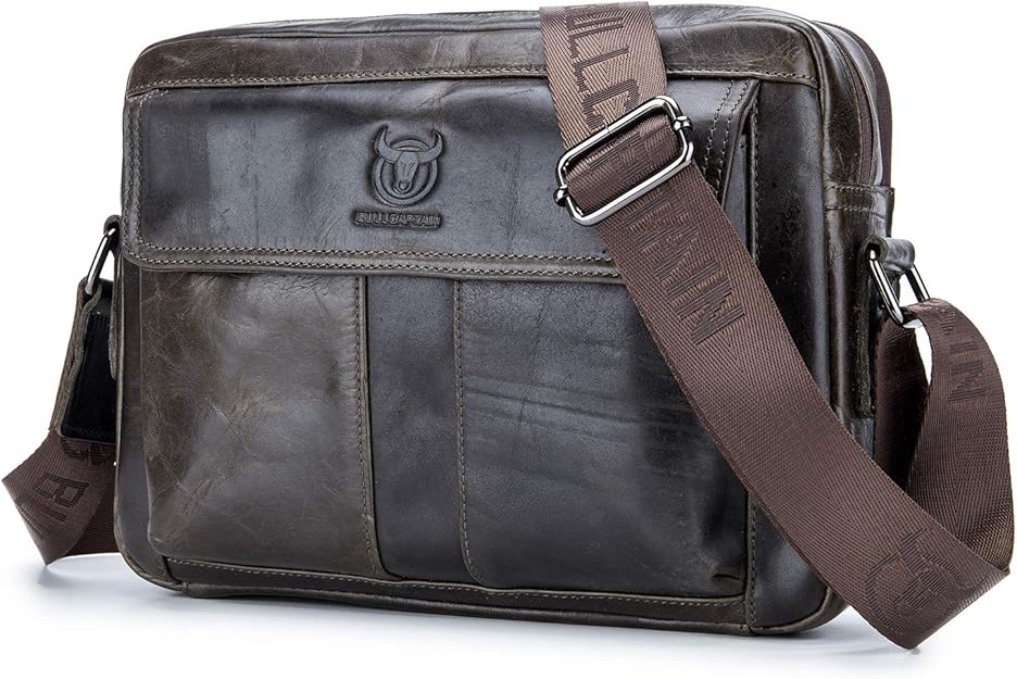BULLCAPTAIN Echtes Leder Maenner Tasche Casual Geschaeftsmann