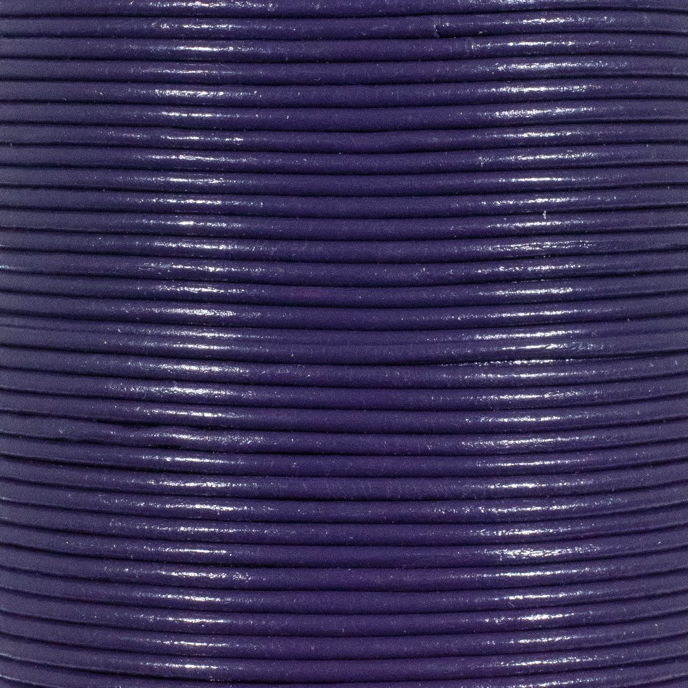 25 Yards of Solid Round 1.5mm Purple Real and Genuine Leather Cord for use as Braiding String (1.5mm, Purple) — image 1