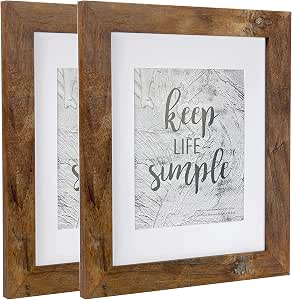 Kennethan Set Of 3 Brown A4 Picture Frames With Mount - MDF & Acrylic, Freestanding Or Wall Mount