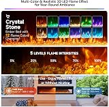 INMOZATA 102cm Electric Fire Wall Mounted Freestanding 900W 1800W Black view 5