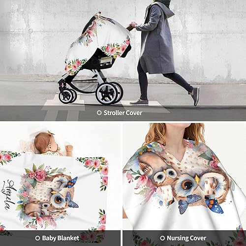 Personalized Owl Car Seat Covers for Baby Peekaboo Opening Carseat