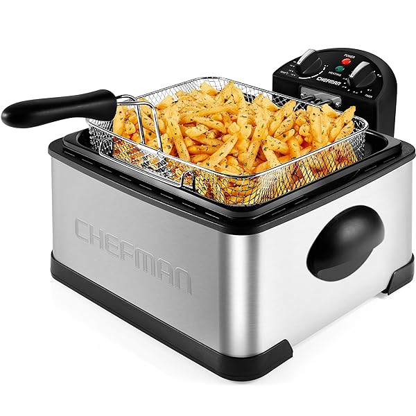 CHEFMAN 4.5 LITER DEEP FRYER W/BASKET STRAINER, XL...