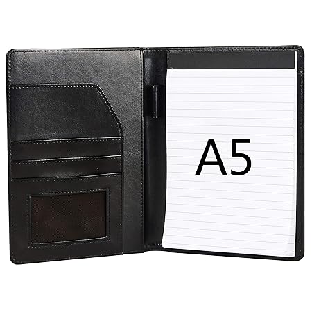 Selighting Schreibmappe A5 Konferenzmappe PU Leder Ordner Klemmbrett Mappe Portfolio Dokumenten Organizer für Büro Business K