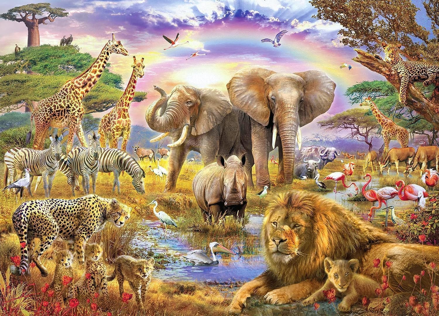 CHengQiSM Wild Animal Jigsaw Puzzle 1000 Pieces for Adult - Hard Impossible Adult Puzzle - Home Room Decoration (27.56" x 19.69")