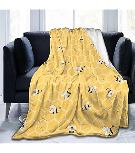 Amazon.com: ILEABEC Bee Throw Blanket Soft Travel Blanket