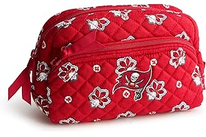 Vera Bradley Women's Cotton Nfl Medium Cosmetic Makeup Organizer Bag (Multiple Teams Available), Dallascowboysonblue/Graybandana, One Size