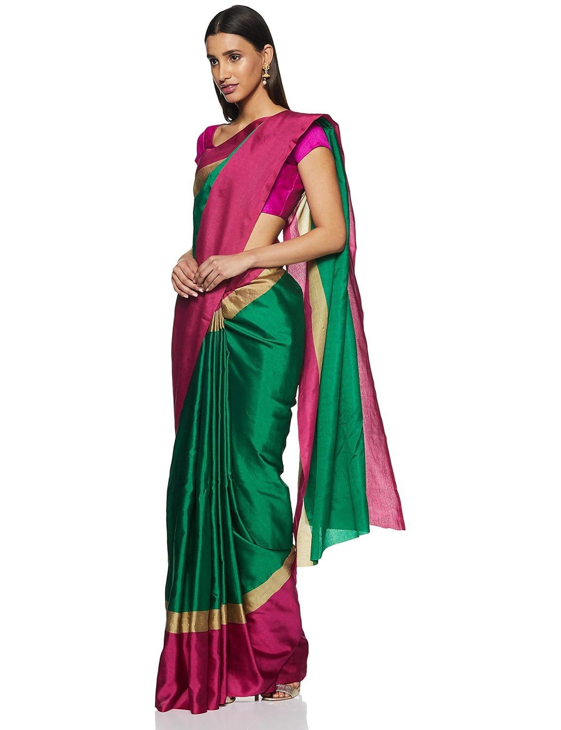 anni designer indian women's cotton silk festive saree with blouse piece