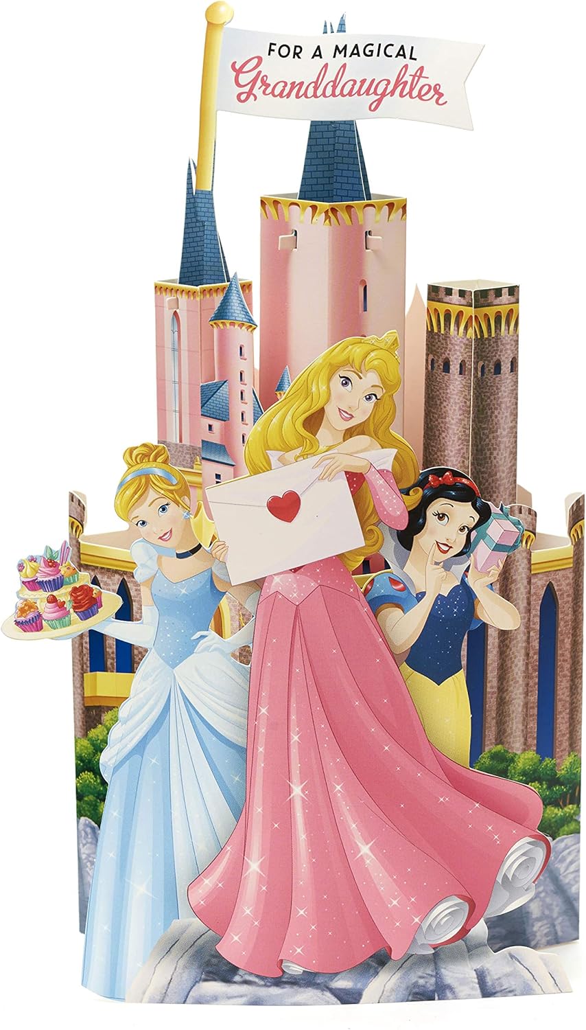 Amazon ディズニー プリンセス 孫娘 バースデーカード あなただけの城を作って ステッカーも付属します 紙製品 文房具 オフィス用品