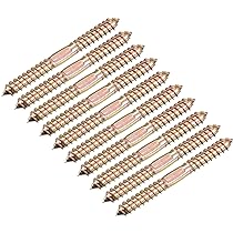 10pcs Double Ended Screws (Dowel Screws) 6x60mm - Zinc Plated For Furniture Joining & Assembly