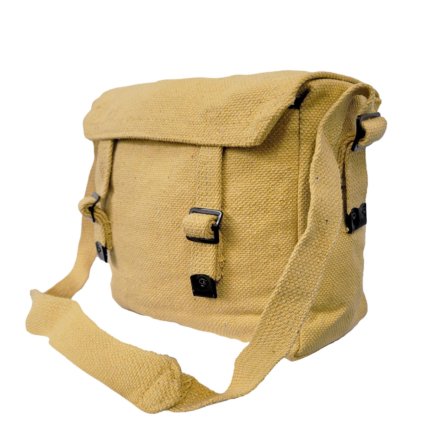 OUTBOUND Small Canvas Webbing Messenger Bag (Mustard/Khaki)