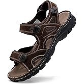 Jousen Men's Sandals Leather Open Toe Beach Sandal Outdoor Summer Sport Hiking Sandals