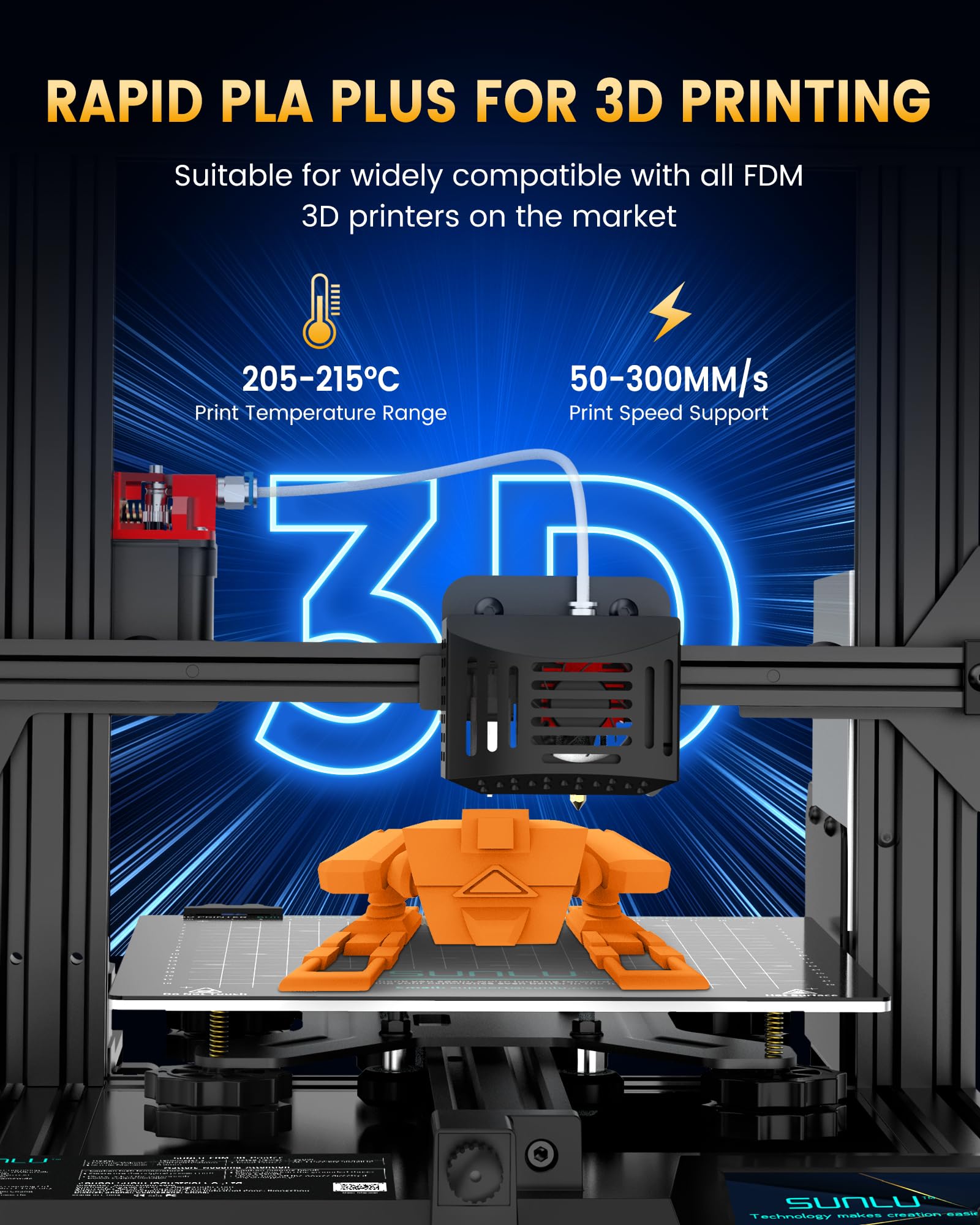 SUNLU PLA+2.0 3D Printer Filament, Upgrade