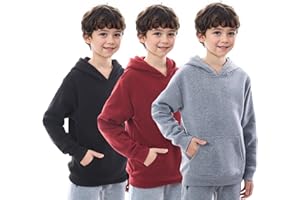 WHITE PEAK TRADING COMPANY Boys Athletic Hoodie Sweatshirt, 3 Pk Fleece Long Sleeve Kids Pullover Hoodies boy&girl Size 6-20