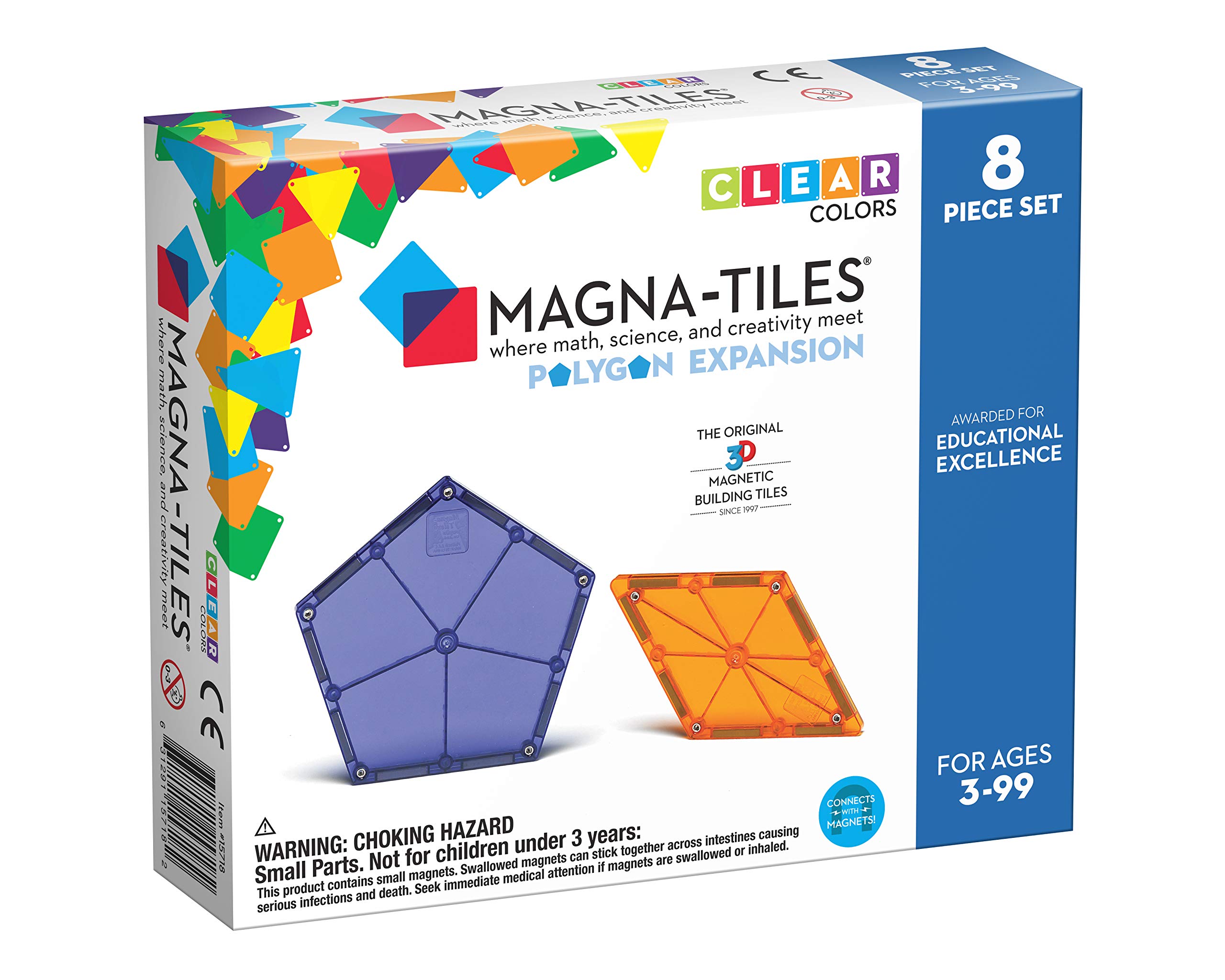 Magna-Tiles 8-Piece Polygons Expansion Set - The Original ...