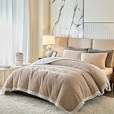 Luxury Flannel Fleece Sherpa Blankets Twin Size for Bed, Jacquard Boho 3-Layer Thick and Warm Blanket for Winter, Soft Cozy Fuzzy Plush Velvet Blanket with 2 Pillow Cases, Khaki, 68x86 Inches