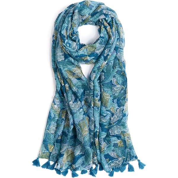 TrendsBlue Elegant Solid Color Viscose Fringe Scarf, Blue at