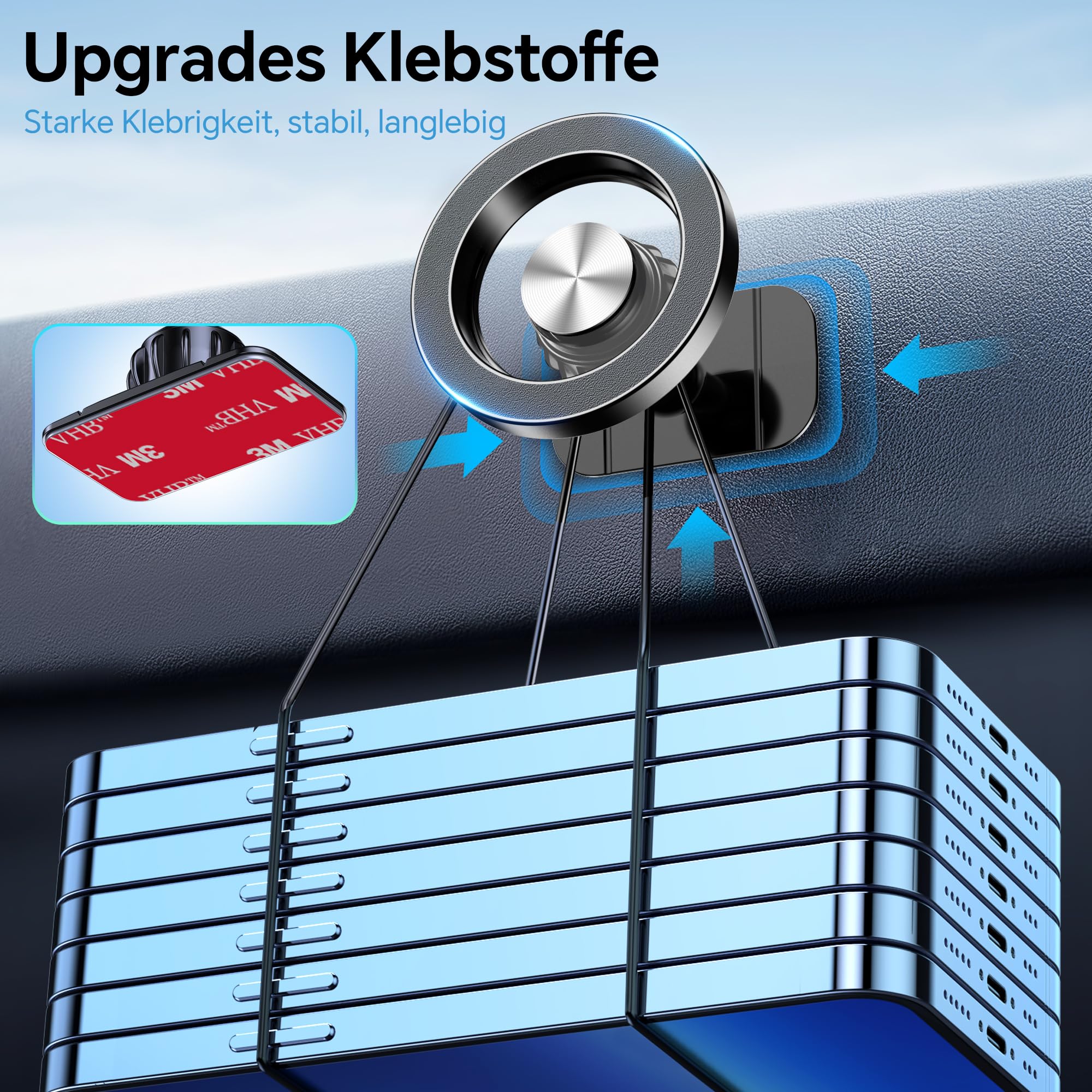 Coolpow Handyhalterung Auto für Magsafe Autohalterung【20x N55 Magnet】Handy Halterung Auto Zubehör Innenraum【360° Drehbar】Magnetische Auto Handyhalterung Lüftung für iPhone 17 16 15 14 13 Magsafe Hülle 5