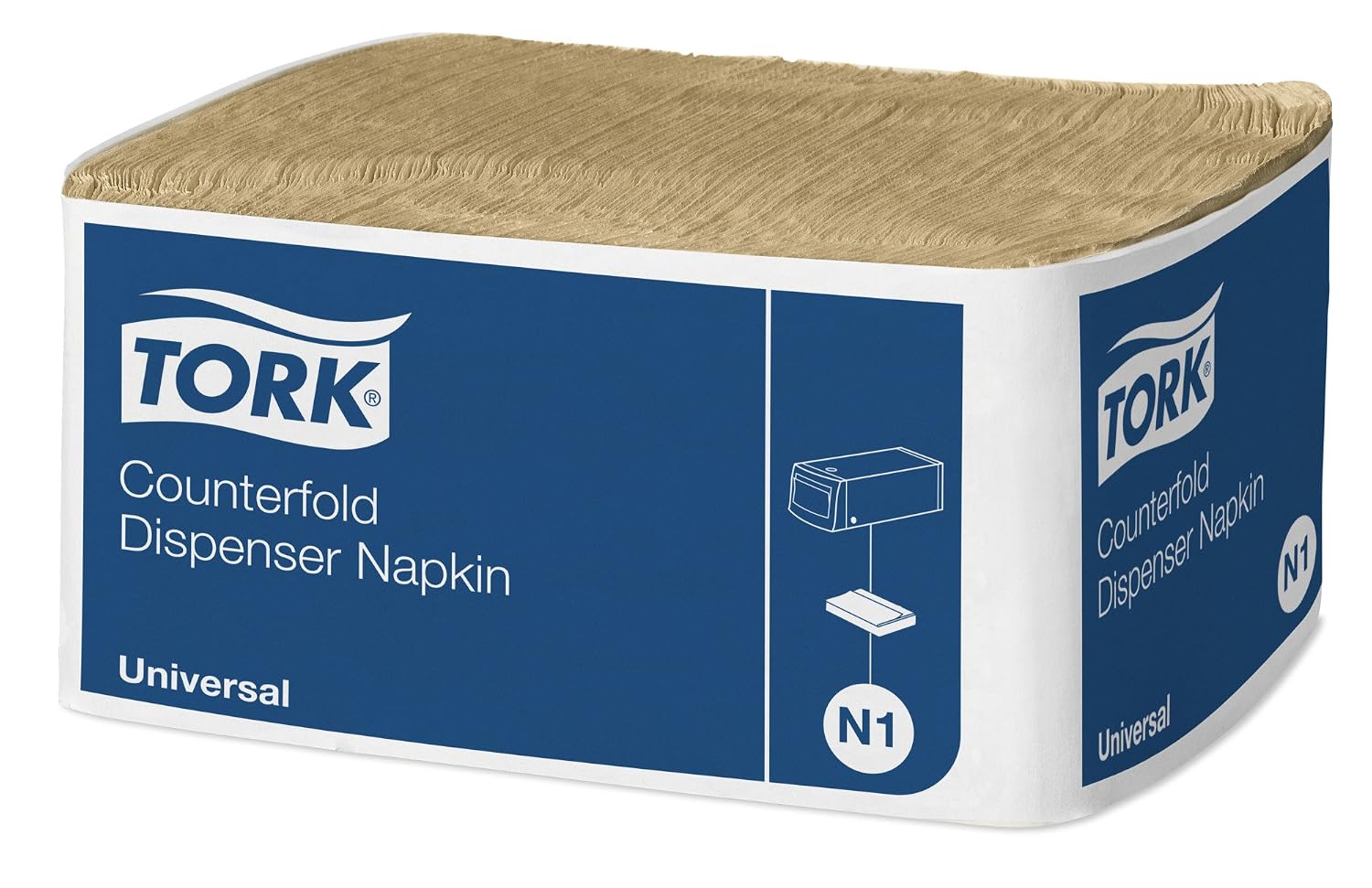 SCA Tork 478094 Counter Fold Dispenser Napkins, Natural (Pack of 7200)