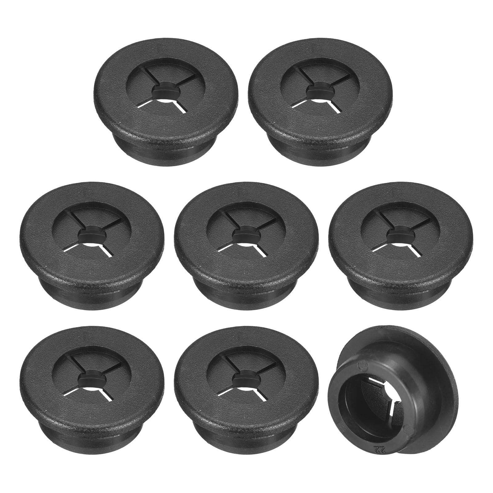 Photo 1 of uxcell 8 Pcs Cable Cord Grommet, 7/8 Inch (22mm) Desk Grommet Flexible Rubber Grommets Wire Hole Cover Pass Through for Office Computer Desk Wire Organizer, Black
