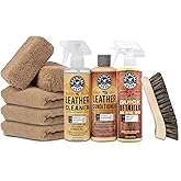 Chemical Guys Leather Cleaner and Conditioner Detailing Kit - Leather Care Kit For Natural, Synthetic, Faux, Pleather, and More for Car Interiors, Apparel, Furniture, Boots & Accessories - 9 Items