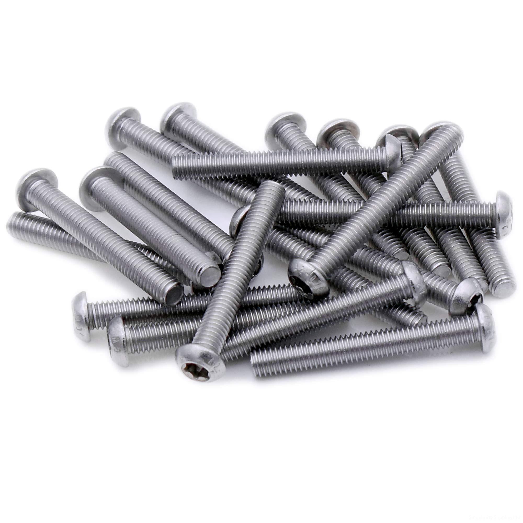 M3 (3mm x 8mm) TX Socket Button Machine Screw (Bolt) - Stainless Steel (A2) (Pack of 20)