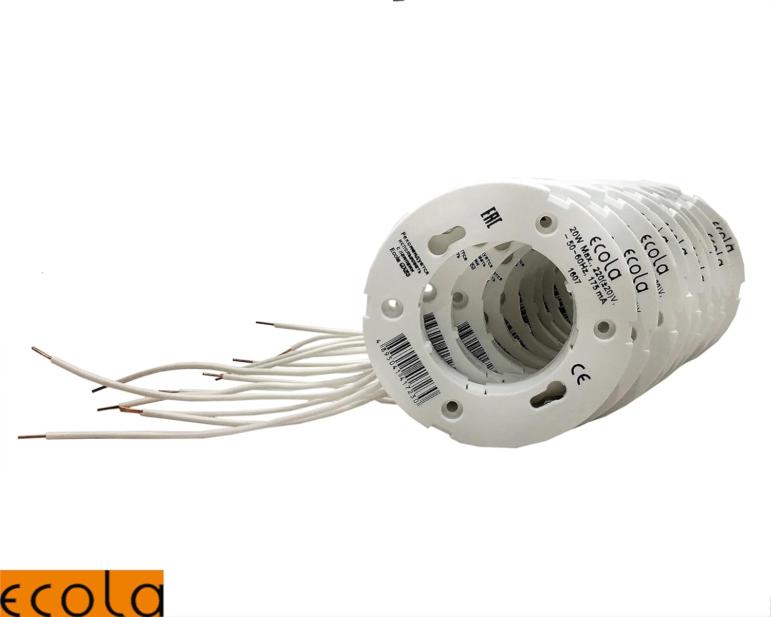 Pack of 10 X ECOLA GX53 Base Lamp holder Socket Surface fitting for