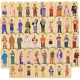 ZANY TRAINS 48 Pcs Wooden Community Helpers People Figures - Little Town People Wood City Set for Kids & Toddlers at Home and School - Pre K Classroom & Preschool Play Pretend Toy Folk