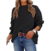 ANRABESS Womens Mock Turtle Neck Sweaters Cable Knit Long Sleeve 2026 Fall Winter Tunic Sweater