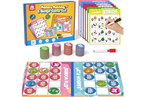 Coogam Alphabet Bingo Game, ABC Learning Letter Recognition and Phonetic Words with Pictures - Early Educational Activity Gift Toys for Kids Age 3-7