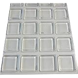 Rubber Feet Adhesive Rubber Pads, 1 Inch Square Self Stick Bumpers, Clear Bumper Pads - 20 Pack