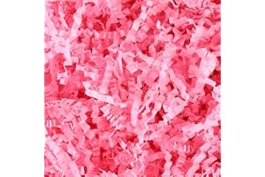 Cgzwxjin Crinkle Cut Paper Shred Filler (1/2 LB)，Crinkle Paper for Gift Box, Shredded Paper Filler, Gift Basket Filler,Gift Wrapping - Pink