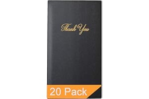 Gold Lion Gear Restaurant Check Presenters - Guest Check Card Holder with Gold Thank You Imprint - 5.5" x 10" Black 20 Pack, Standard Server Book - Waitress Book