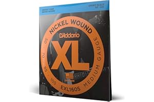 D'Addario EXL160S Nickel Wound Bass Guitar Strings, Medium, 50-105, Short Scale