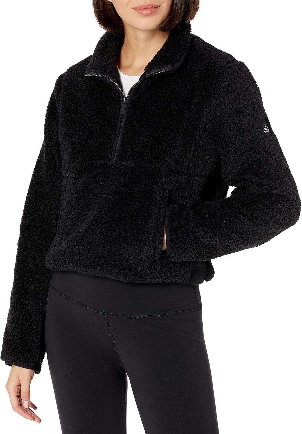 Alo Yoga womens Shanti Half Zip Sherpa at  Women's Coats Shop