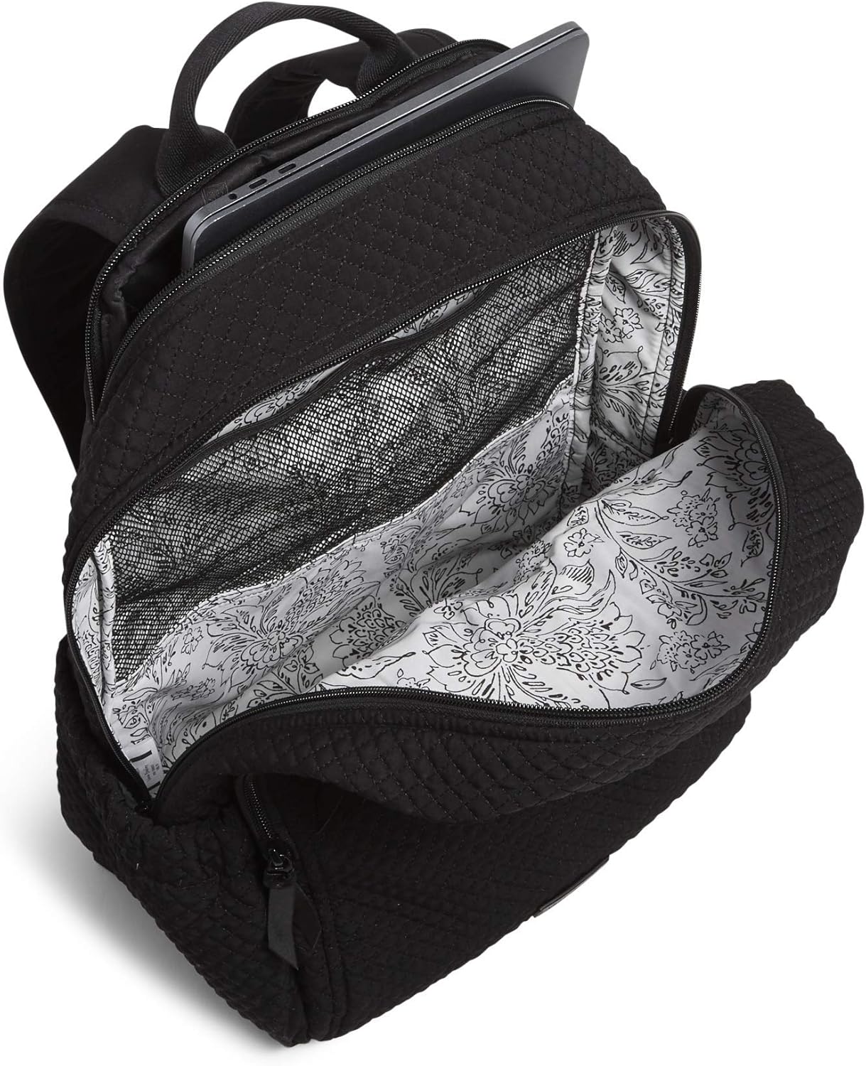 Vera Bradley Women's Microfiber Campus Backpack, Classic Black, One Size: Shoes
