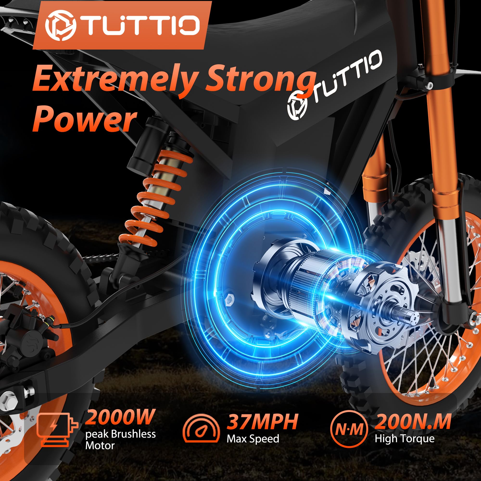 Tuttio Soleil01 Electric-Dirt-Bike for Teens Adults, 14