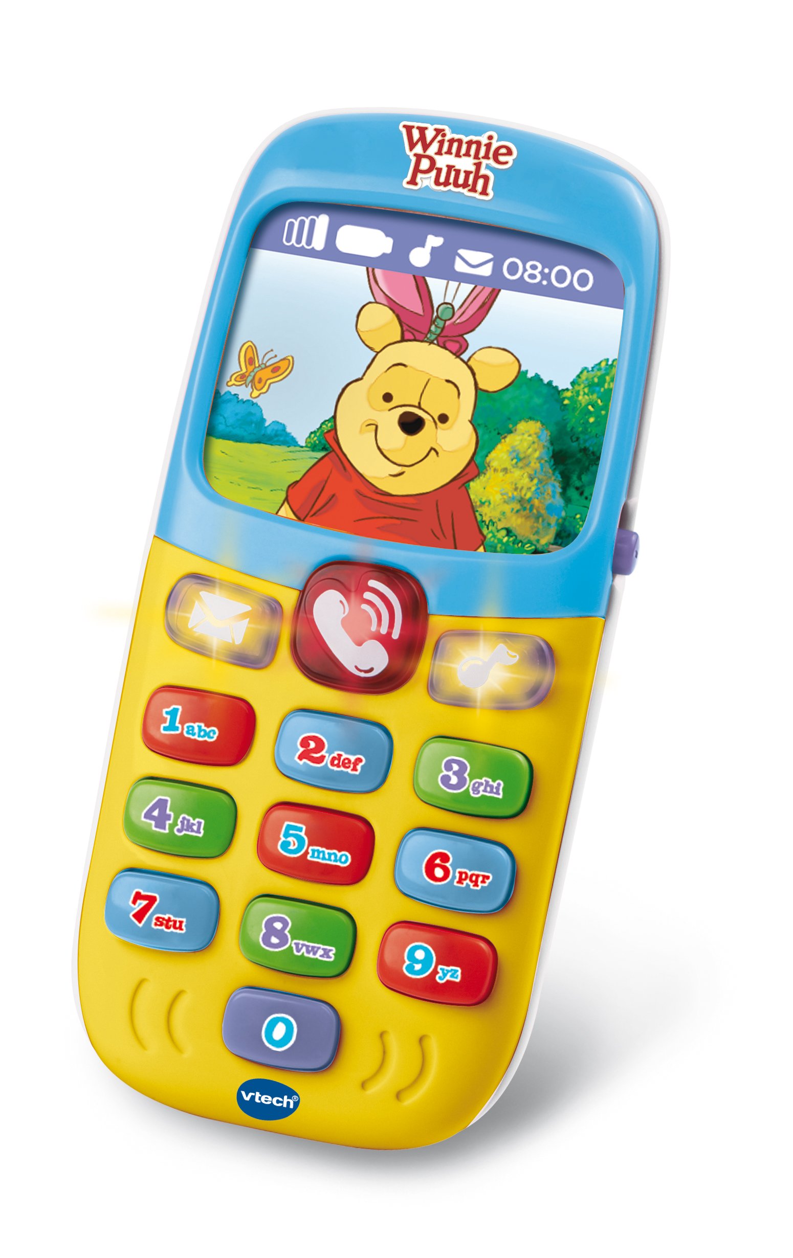 VTech Winnie the Pooh learning cell phone — With the original voices of Winnie the Pooh and his friends as well as exciting educational games — For children aged 9-36 months
