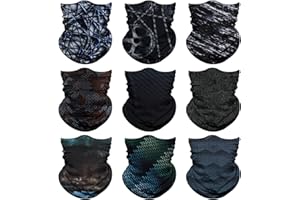 Venswell Neck Gaiter Face Mask Men Women,Seamless Bandana Rave Face Cover Scarf Mask,Balaclava,Headband, Head Wrap,Headwear