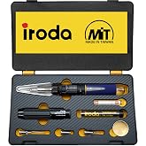 IRODA SolderPro 110 Butane Soldering Iron Kit, 115 MIns Run Time, Rapid Heat Up, Professional Set With Tips &amp; Sturdy Tool Case (No Butane Included)