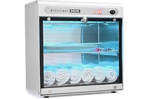 AW BYOOTIQUE 16L Nail Tool Cleaning Machine with LED Time Display Multifunctional Cleaner Box Manicure Tool Cleaning Electric Towel Cabinet Blue Light for Nail Salon Barbershop Spa Beauty Equipment