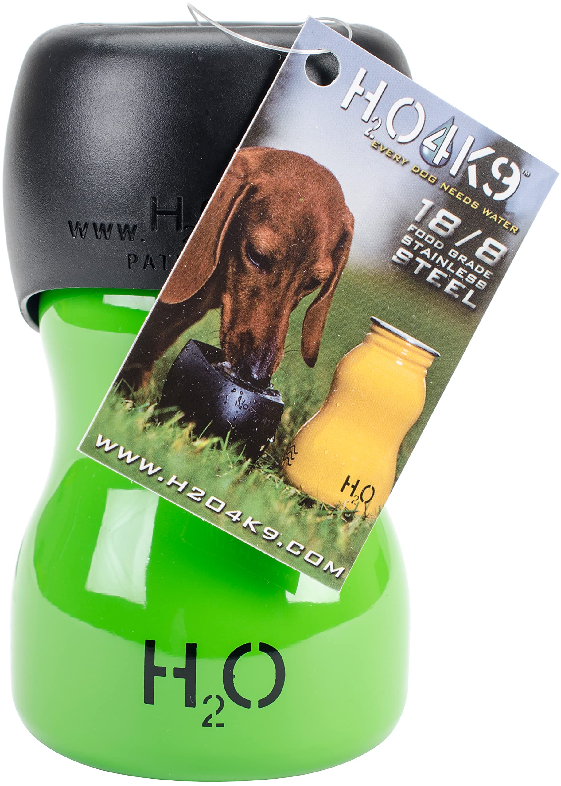 H2O4K9 Dog Drinking Bottle, Treefrog Green