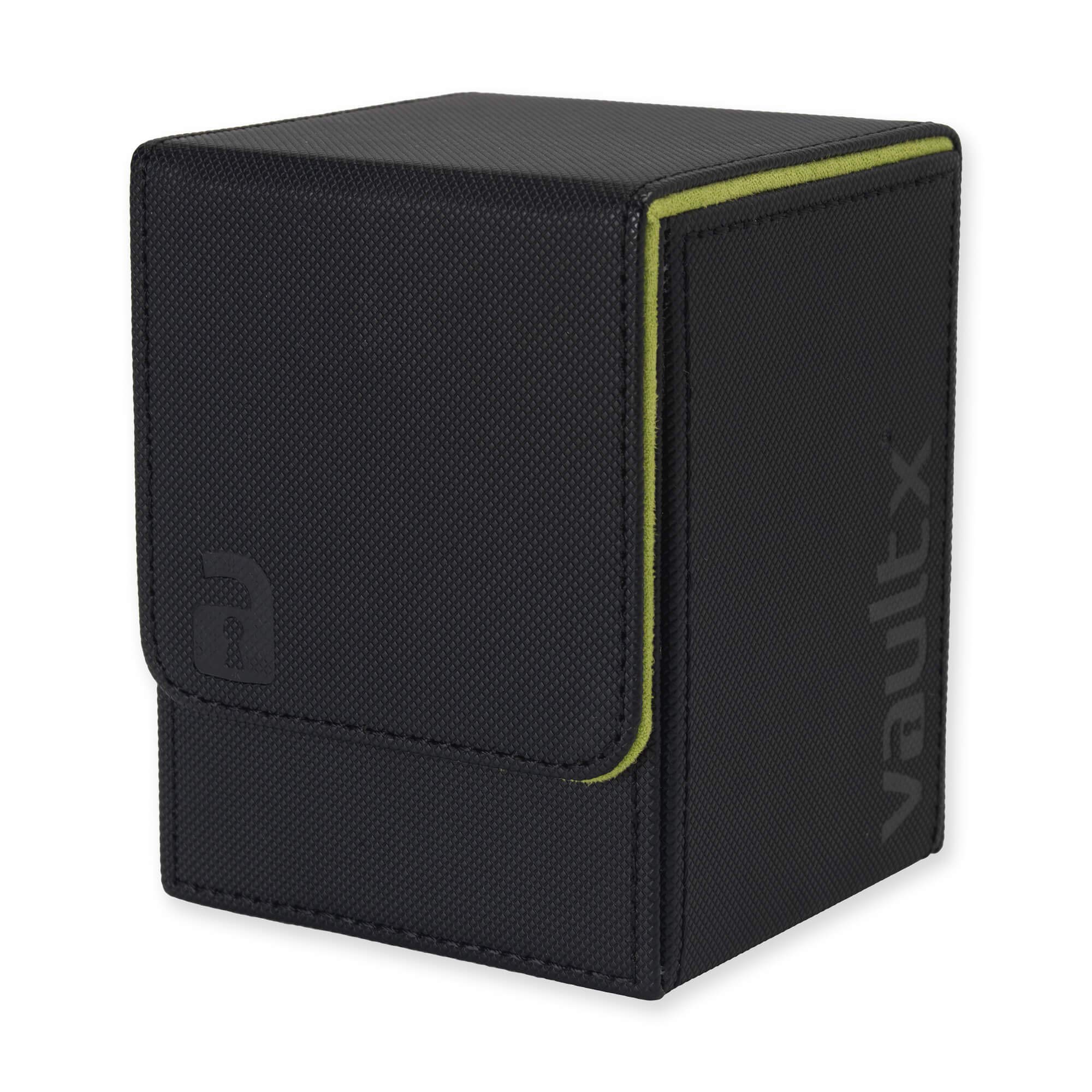 Vault X Trading Card Toploading Deck Box, 80+ sleeved cards, Premium Exo-Tec Material, Card Holder Storage Box, Magnetic Lid, for MTG Commander, TCG (Black/Green) — image 1