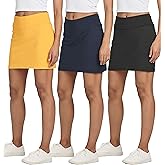 Real Essentials 3 Pack: Women's 16" Athletic Skort with Pocket - Skirt for Golf Tennis Gym Running (Available in Plus)