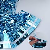 CHRORINE Light Blue Metallic Tinsel Curtain 6.5ft Door Fringe view 5