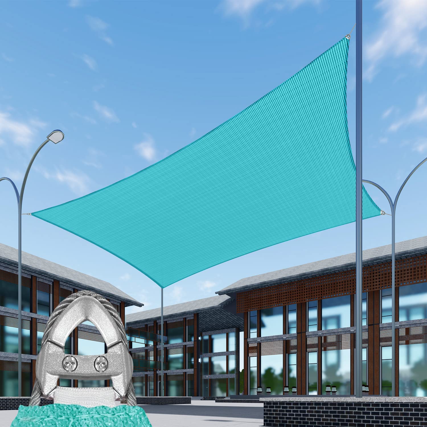 SunnyRoyal 17'x22' Sun Shade Sail Super A Ring Wire